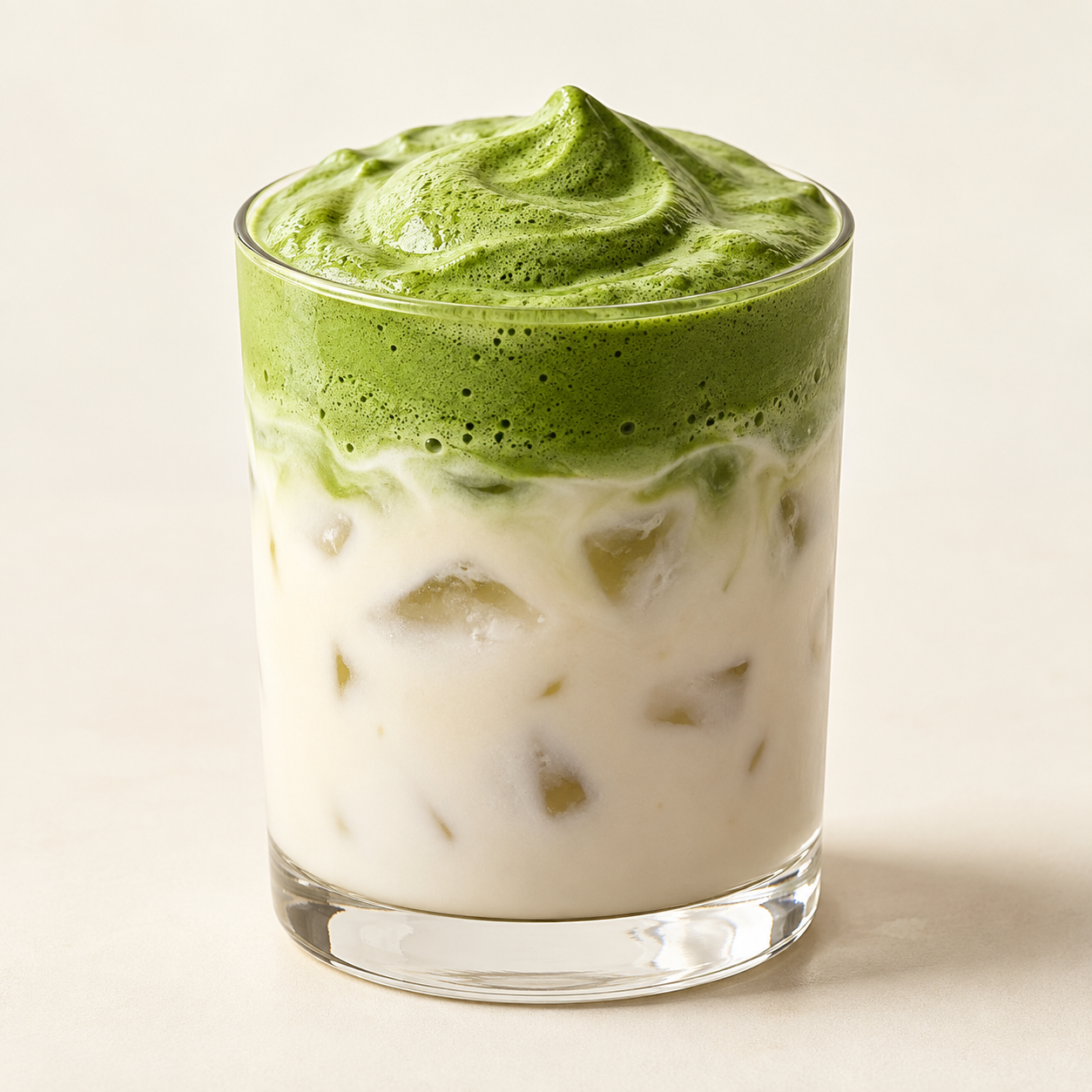 Coconut Matcha Cloud with ivory coconut milk and a pillowy green matcha foam swirl.